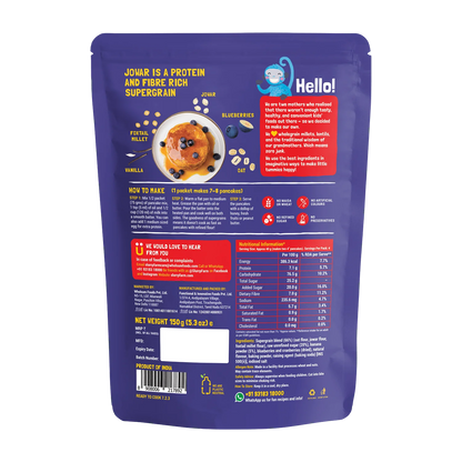 Pancake &amp; Waffle Mix Blueberry - No Refined Sugar &amp;amp; No Maida - Slurrp Farm - 150gm