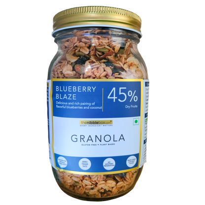 Granola | Blueberry Blaze Granola - Vegan &amp; Gluten Free - The Nibble Box - 500gm