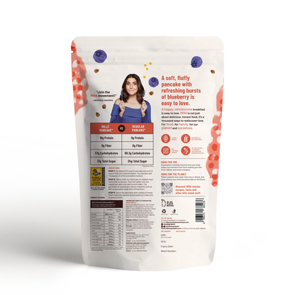 Blueberry Millet Pancake Mix | Gluten Free, No Refined Sugar, No Wheat &amp; No Artificial Flavor – Mille’ – 250gm