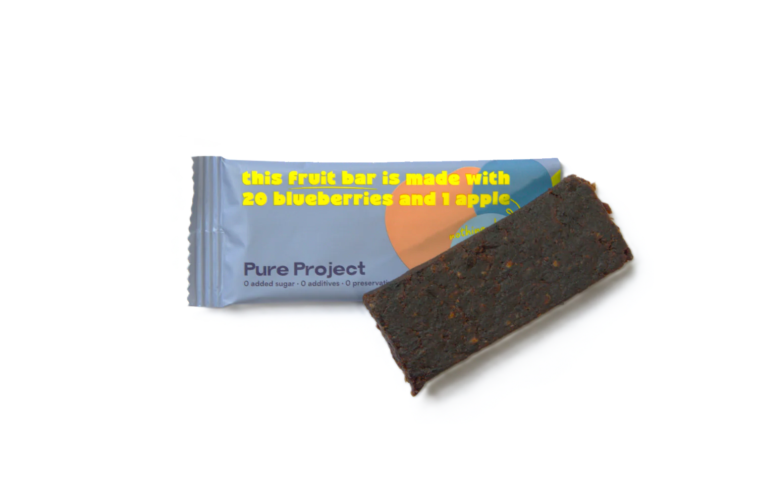 Fruit Bar | Bluberry Apple Fruit Bar - Vegan, Gluten Free &amp; High Fiber - Pure Project - 25gm