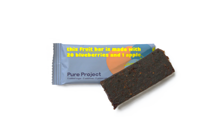 Fruit Bar | Bluberry Apple Fruit Bar - Vegan, Gluten Free &amp; High Fiber - Pure Project - 25gm