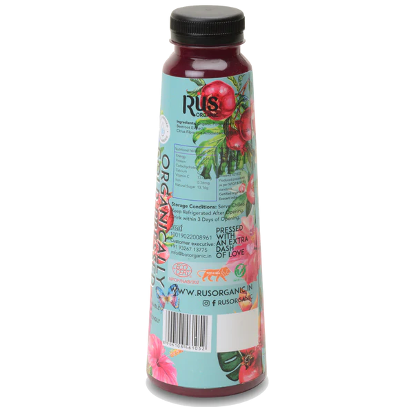 Blush – Pomegranate Juice – Cold Pressed – USDA Organic - Indian - No Added Sugar - Rus Organic – 500ml