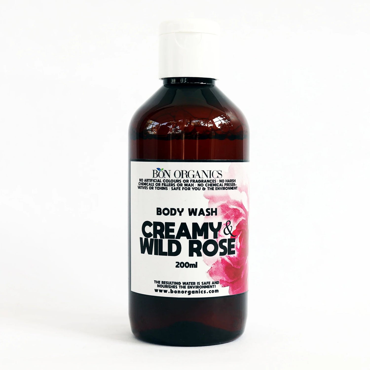 Body Wash | Cream (Rose) - Suitable For All SkinTtypes - Chemical Free, No Sulphate, Silicones, No Artificial Colours &amp;amp; Fragrances - Bon Organics - 250ml