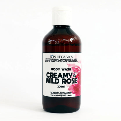 Body Wash | Cream (Rose) - Suitable For All SkinTtypes - Chemical Free, No Sulphate, Silicones, No Artificial Colours &amp;amp; Fragrances - Bon Organics - 250ml