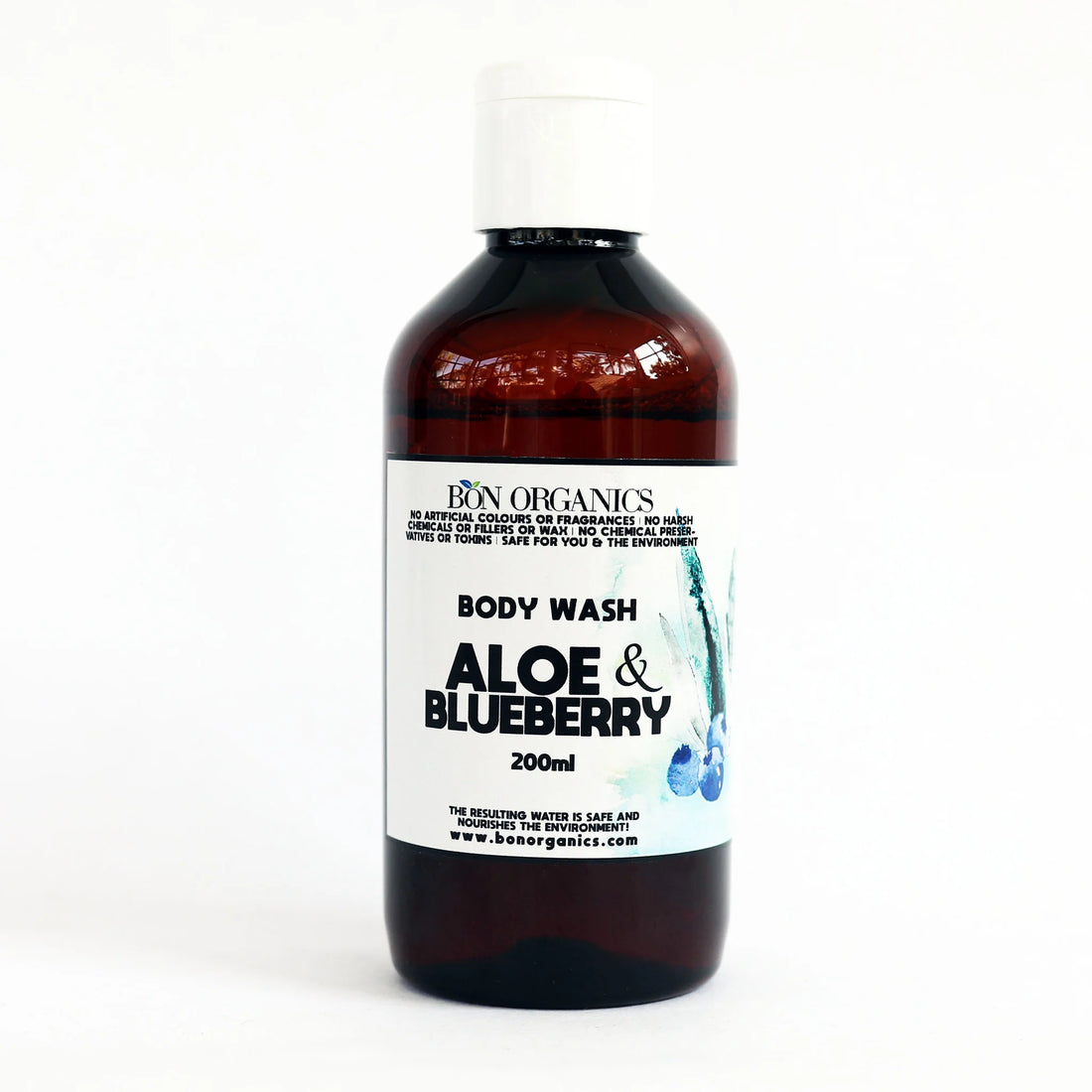 Body Wash | (Aloe Vera &amp;amp; Blueberry) - Suitable For All Skin Types - Organic - No Artificial Colours, Fragrances, Chemical Free, Sulphates, Sls, Silicone &amp;amp; Paraben Free - Bon Organic - 250ml
