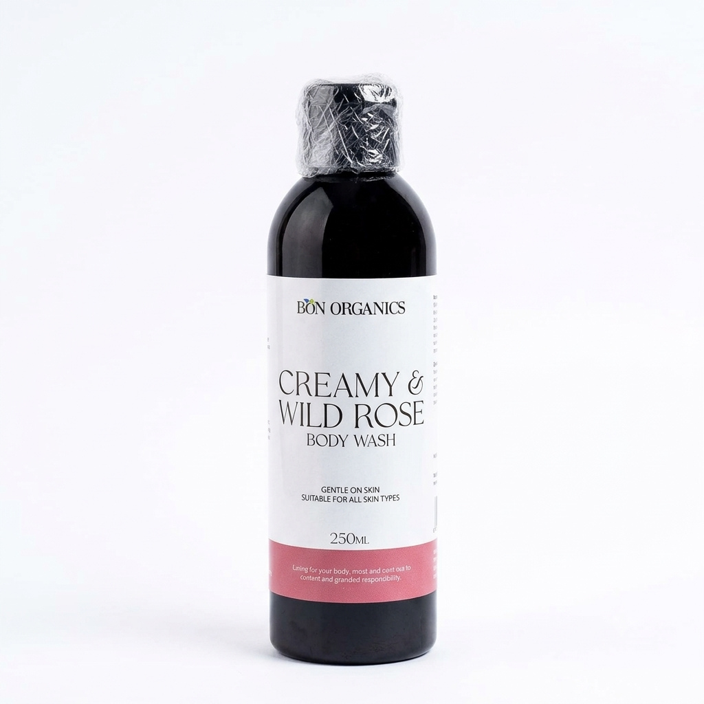 Body Wash | Cream (Rose) - Suitable For All SkinTtypes - Chemical Free, No Sulphate, Silicones, No Artificial Colours &amp;amp; Fragrances - Bon Organics - 250ml