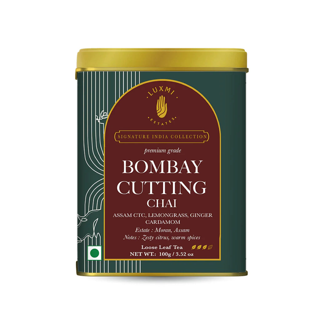 Tea | Bombay Cutting Chai - Assam CTC, Lemon Grass, Ginger, Cardamom - Zesty Citrus, Warm Spices Notes - Luxmi Estates – 100gm Loose Leaf Tea