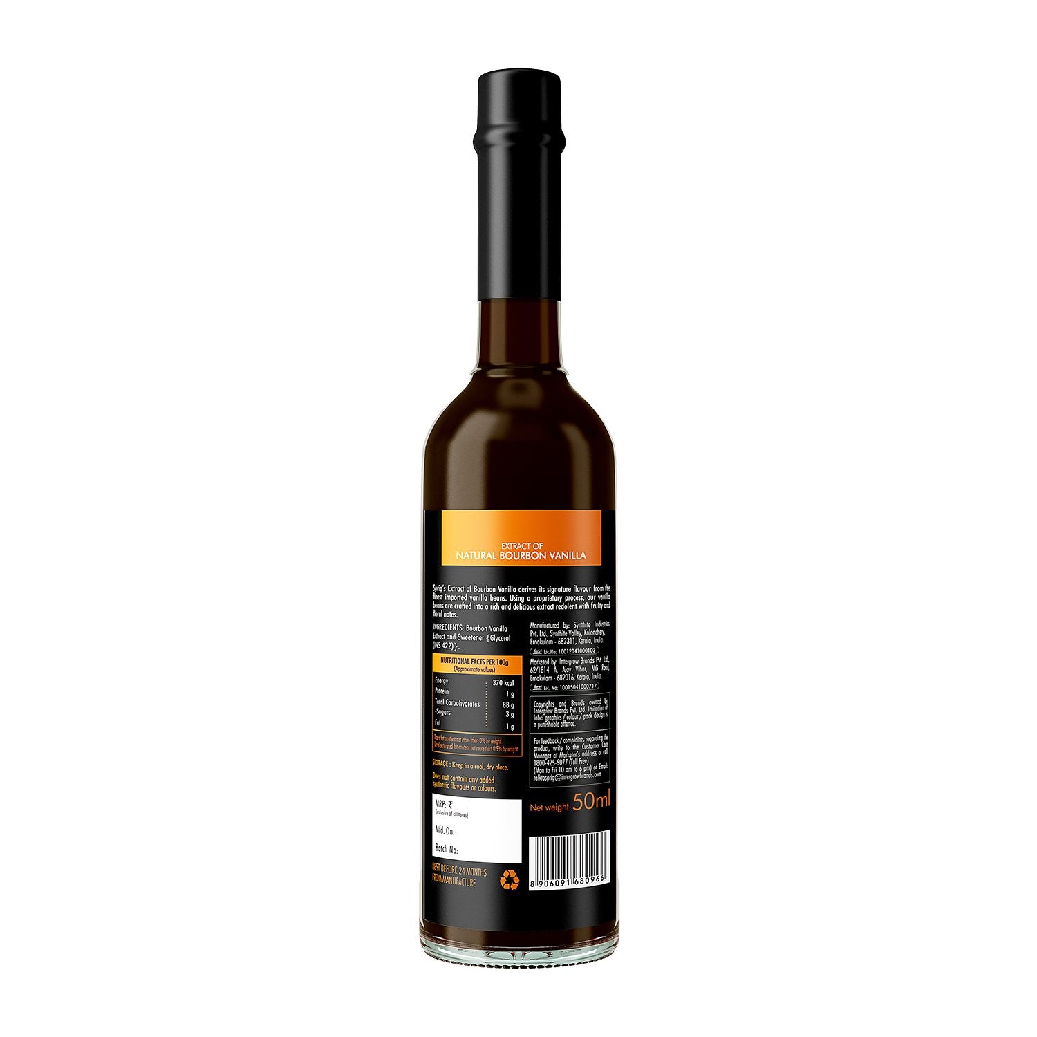 Bourbon Vanilla Extract – Alcohol Free - Sprig – 50ml