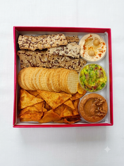 Chip and Dip Box- Premium Snacking &amp; Festive Gift Hamper- Made with Organic Ingredients - Ultimate Snack Platter