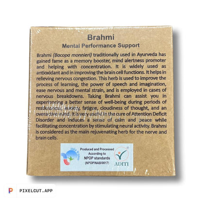 Brahmi | (Memory Booster, Mind Alert Promoter And Helping With Concentration) - Mental Performance Support - Aurospirul - 100gm