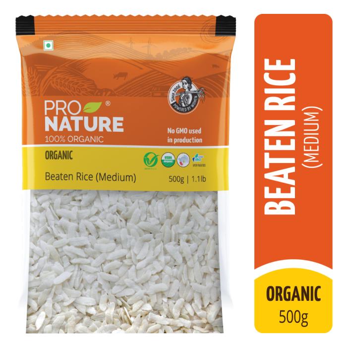 Beating Rice Beaten Rice (Medium Poha) - Pro Nature - 500gm – naturessoulshop