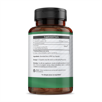 Bromelain | 2400 GDU/G - 500mg - Promotes Healthy Digestion - Support Healthy Joints -Vegan, Gluten Free, Sulfates Free, No Added Preservatives &amp;amp; No Added Artificial Color - H&amp;amp;C - 180 Vegetable Capsules