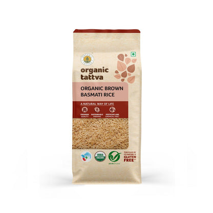 Rice | Brown Basmati - USDA Organic - Naturally Gluten Free - Organic Tattva - 1000gm