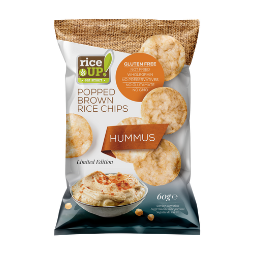 Chips | Brown Rice Chips With Hummus - Limited Edition – Gluten Free, Not Fried &amp;amp; Whole Grain – Riceup – 60gm
