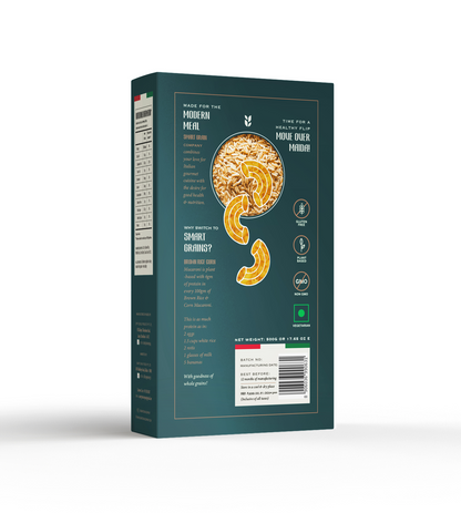 Pasta | Brown Rice Macaroni Pasta (Made With Brown Rice &amp;amp; Corn) - Plant Based - Gluten Free, No Maida, No Wheat, Non GMO &amp;amp; No Added Preservatives Or Chemical Free - Smart Grain - 500gm