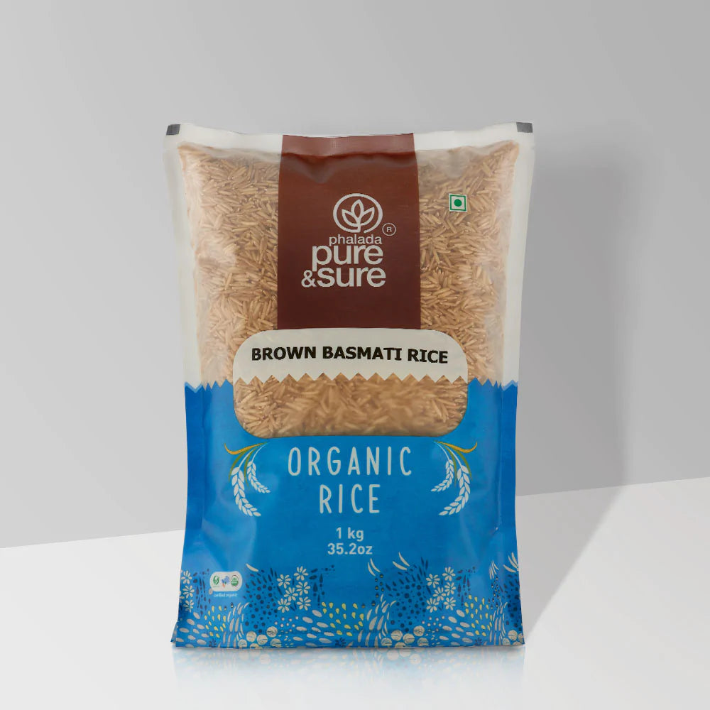 Rice | Brown Basmati Rice – Organic - Indian - Pure And Sure – 1000gm