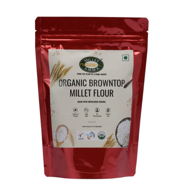 Brown Top Millet Flour – Gluten Free, High Protein & High Fiber – Millet Amma – 500gm