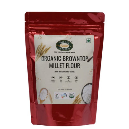 Brown Top Millet Flour – Gluten Free, High Protein &amp;amp; High Fiber – Millet Amma – 500gm