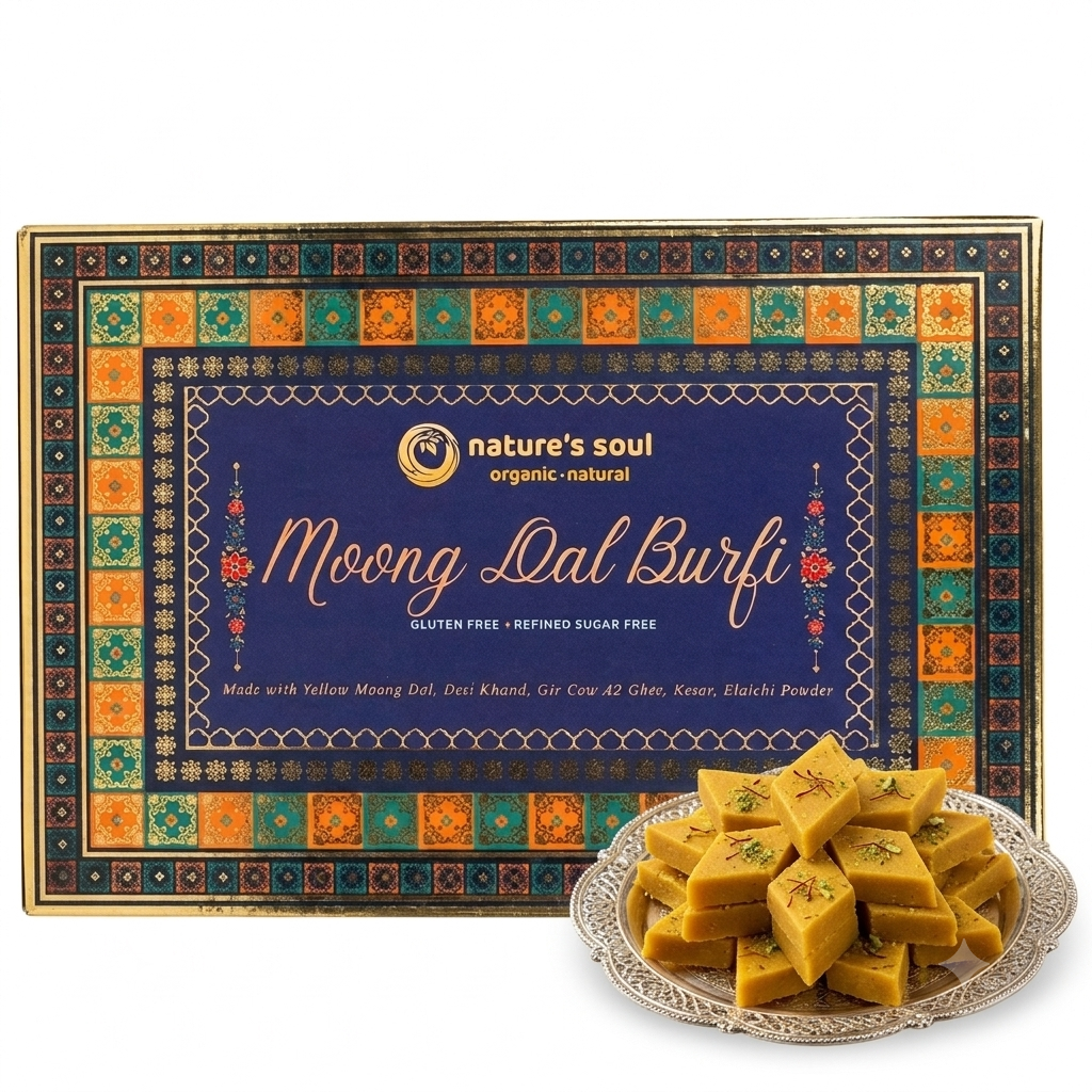 Burfi | Moong Dal Burfi -Gluten Free - Made From 100% Natural Ingredients - No Preservatives &amp; Refined Sugar Free - Nature&