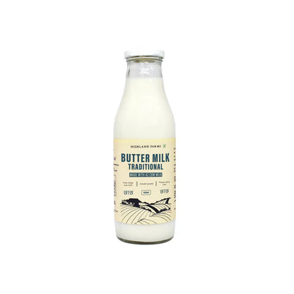 Butter Milk | (Chaas) - Made With A2 Cow Milk - Traditional - Free Range Cow Milk - Preservatives Free - Highland Farms - 500ml