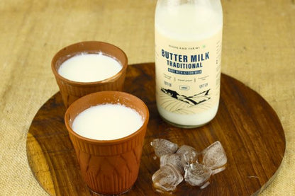 Butter Milk | (Chaas) - Made With A2 Cow Milk - Traditional - Free Range Cow Milk - Preservatives Free - Highland Farms - 500ml