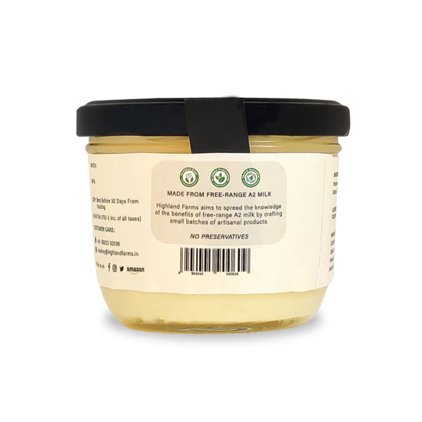 Butter | Yellow (Unsalted) – Made With A2 Milk – Free Range – Preservatives Free – The Highland Farms – 200gm