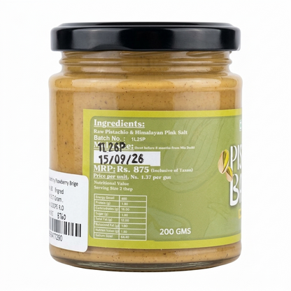 Butter | Pistachio Butter (Creamy) -Vegan, Gluten Free -No Preservatives, No Artificial Flavour, No Palm Oil &amp; No Emulsifiers - Nature&