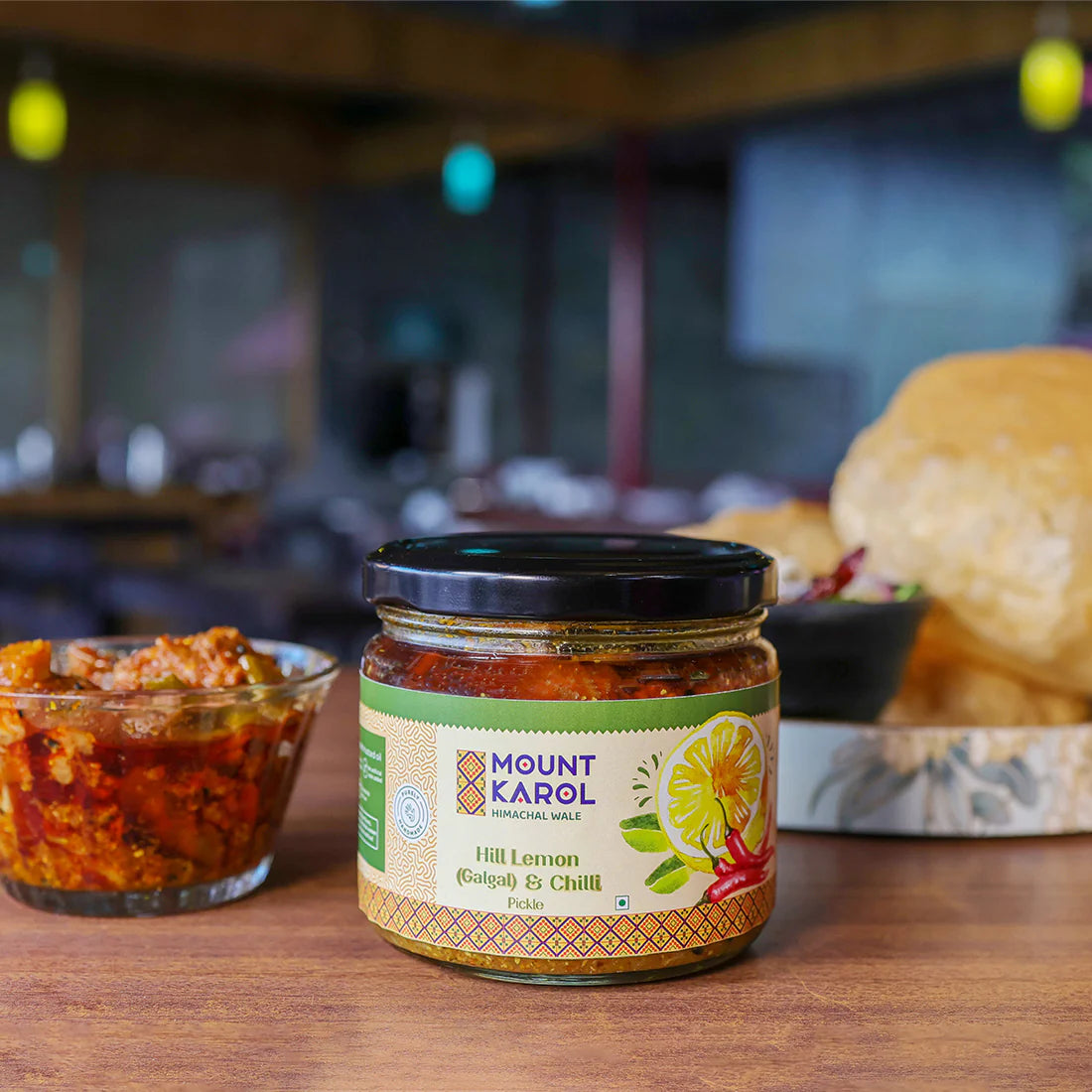 Pickle | Hill Lemon (Galgal) &amp; Chilli Pickle | Farm-grown Hill Lemon(Galgal) | Cold-pressed Mustard Oil - Mount karol-300gm