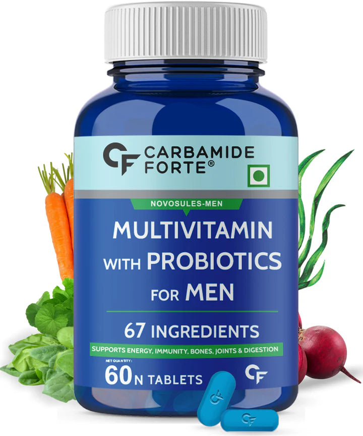 Multivitamin | For Immunity &amp;amp; Energy (With Probiotics &amp;amp; 67 Ingredients) - For Men - Supports Energy, Immunity, Bones, Joint &amp;amp; Digestion - Carbamide Forte - 60 Tablets
