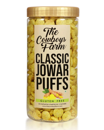 Puffs | Classic Jowar Puffs - Baked - Gluten Free, No Palm Oil &amp; No Added Preservatives - The Cow Boys Farm – 170gm