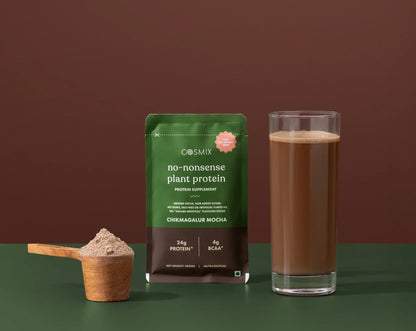 Protein Powder | Chikmagalur Mocha Plant Protein (24gm Protein Per Serving) – No Nonsense -  Vegan, Gluten Free, Soy Free, No Trans Fat, No Added Sugar, Gums, Enzymes &amp; No Added Artificial Flavours – Cosmix – 38gm