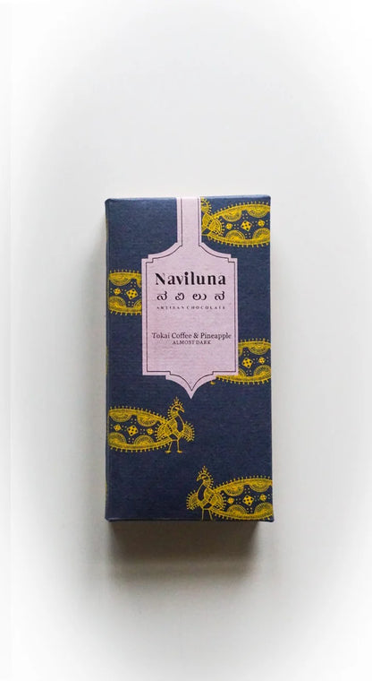Dark Chocolate |Tokai Coffee &amp; Pineapple Chocolate Bar - Vegan, Gluten Free - Naviluna - 60gm
