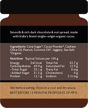 Chocolate Spread | Dark Chocolate Spread - Single Origin – Organic Cacao - Vegan, Dairy Free &amp;amp; Soy Free - Mason &amp;amp; Co – 200gm