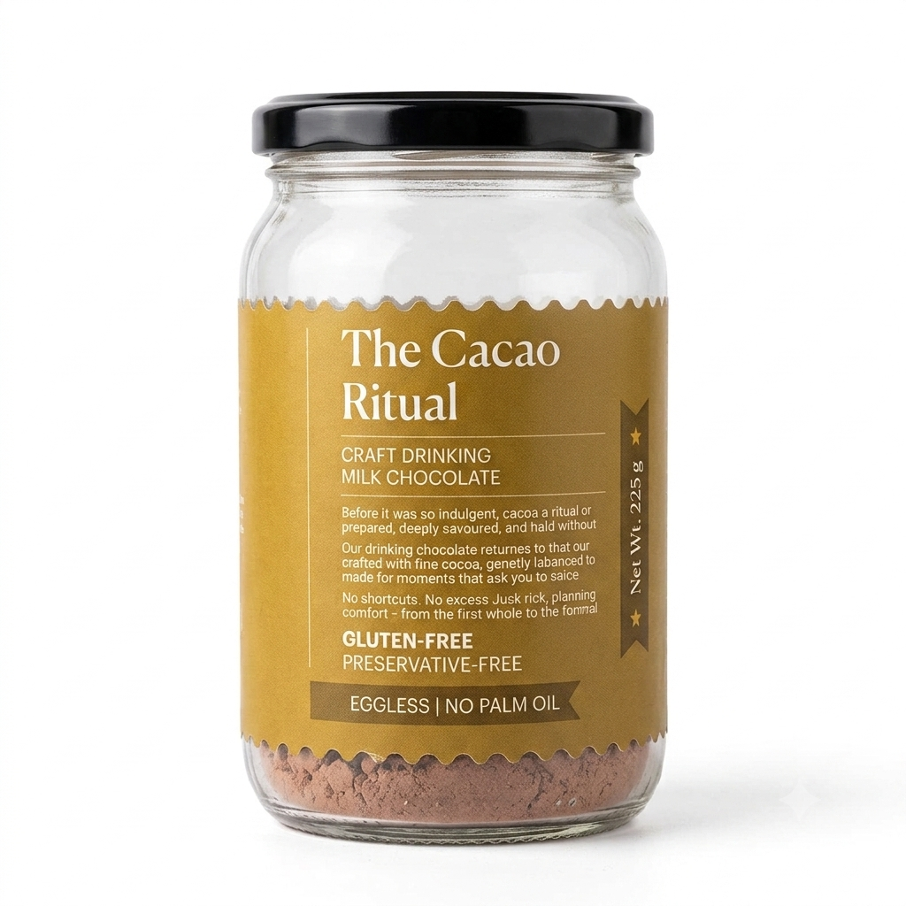The Cacao Ritual | Craft Drinking Milk Chocolate  – Eggless, No Palm Oil – Vegan, Gluten Free &amp;amp; No Refined Sugar – 225gm