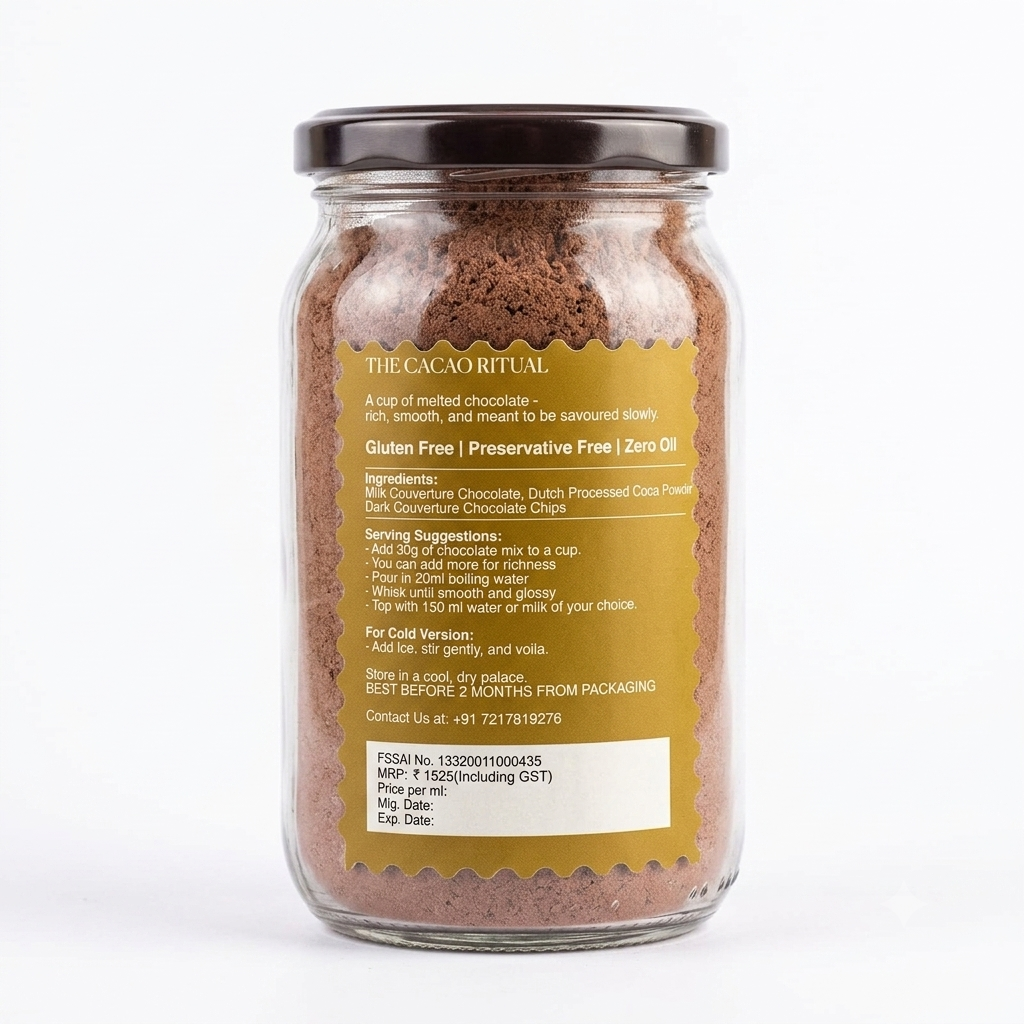 The Cacao Ritual | Craft Drinking Milk Chocolate  – Eggless, No Palm Oil – Vegan, Gluten Free &amp;amp; No Refined Sugar – 225gm