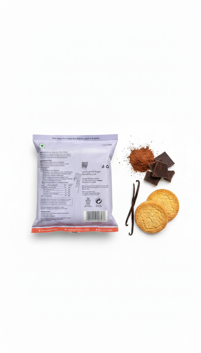 Cookies | Cacao &amp; Shortbread Cookie -  Vegan, Gluten Free, Refined Sugar Free &amp; PCOS Friendly - The Cinnamon Kitchen - 75gm