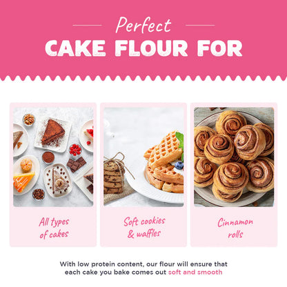 Cake Flour | For Cakes, Cookies, Waffles And Muffin - Unbleached - Natural - Zero Added Preservatives, No Added Baking Powder &amp;amp; Baking Soda - Raw Himalayas - 1000gm