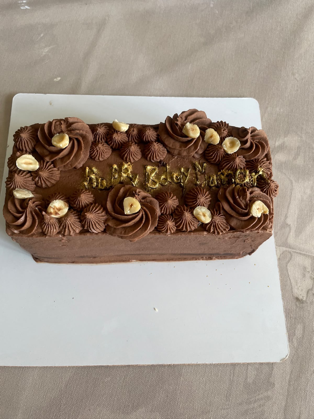 Cake | Chocolate Hazelnut Cake (Chocolate Sponge)  -Filled and topped with hazelnut- Vegan Gluten Free &amp; Refined Sugar Free ,Oil Free- Nature&