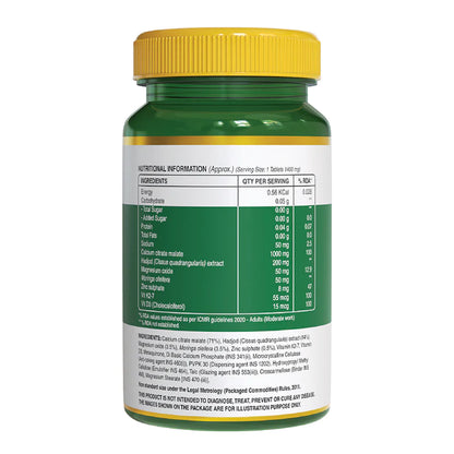 Calcium | Magnesium + Zinc (With Vitamin D3 &amp;amp; K2) - Vitamin And Minerals - Maintains Bone Health And Supports Muscle Functions &amp;amp; Boosts Collagen Synthesis - Pure Nutrition - 1400mg - 60 Capsules