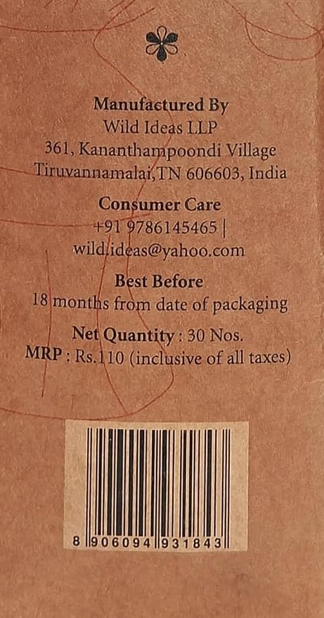 Calming Blend Agarbathi - Incense Stick with Essential Oil-All Natural Blend of Bark Wood Powder  – Wild Ideas –  30 Sticks Pack