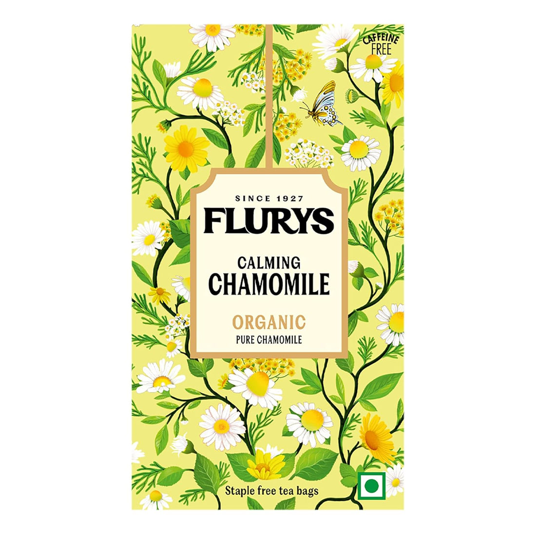 Tea | Calming Organic Chamomile - Caffeine Free - Flurys - 20 Tea Bags