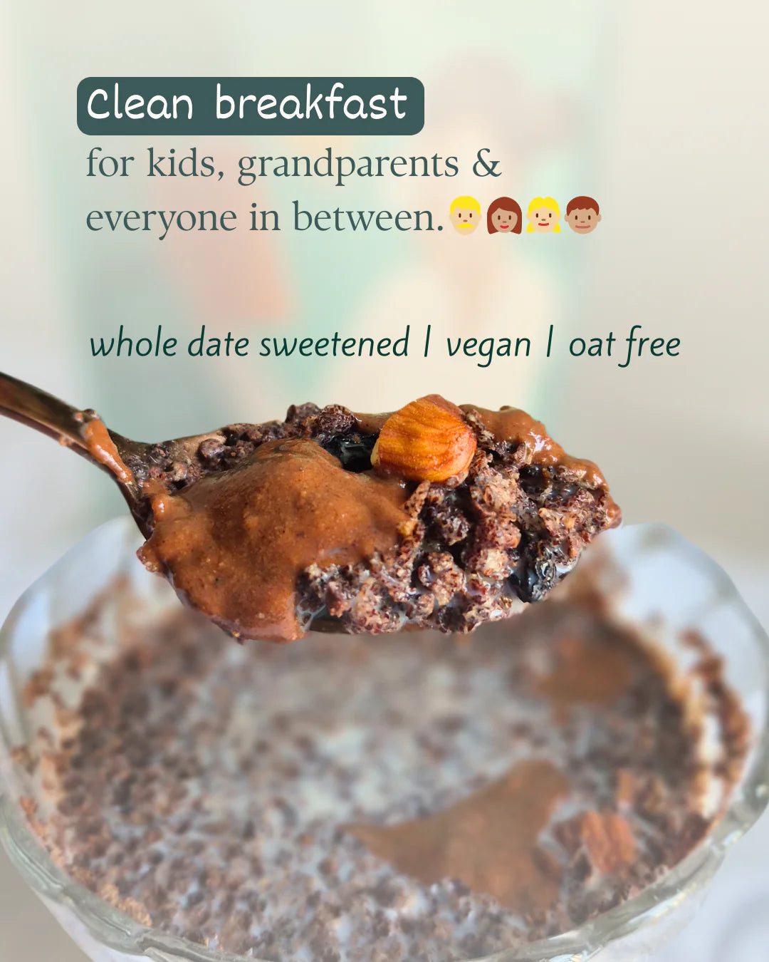 Muesli | Cacao Almond Ragi Millet Muesli -Gluten Free - Whole Date -Sweetened &amp; No Added Sugar, No Emulsifiers , No Added Preservatives - Safe Bee - 250gm