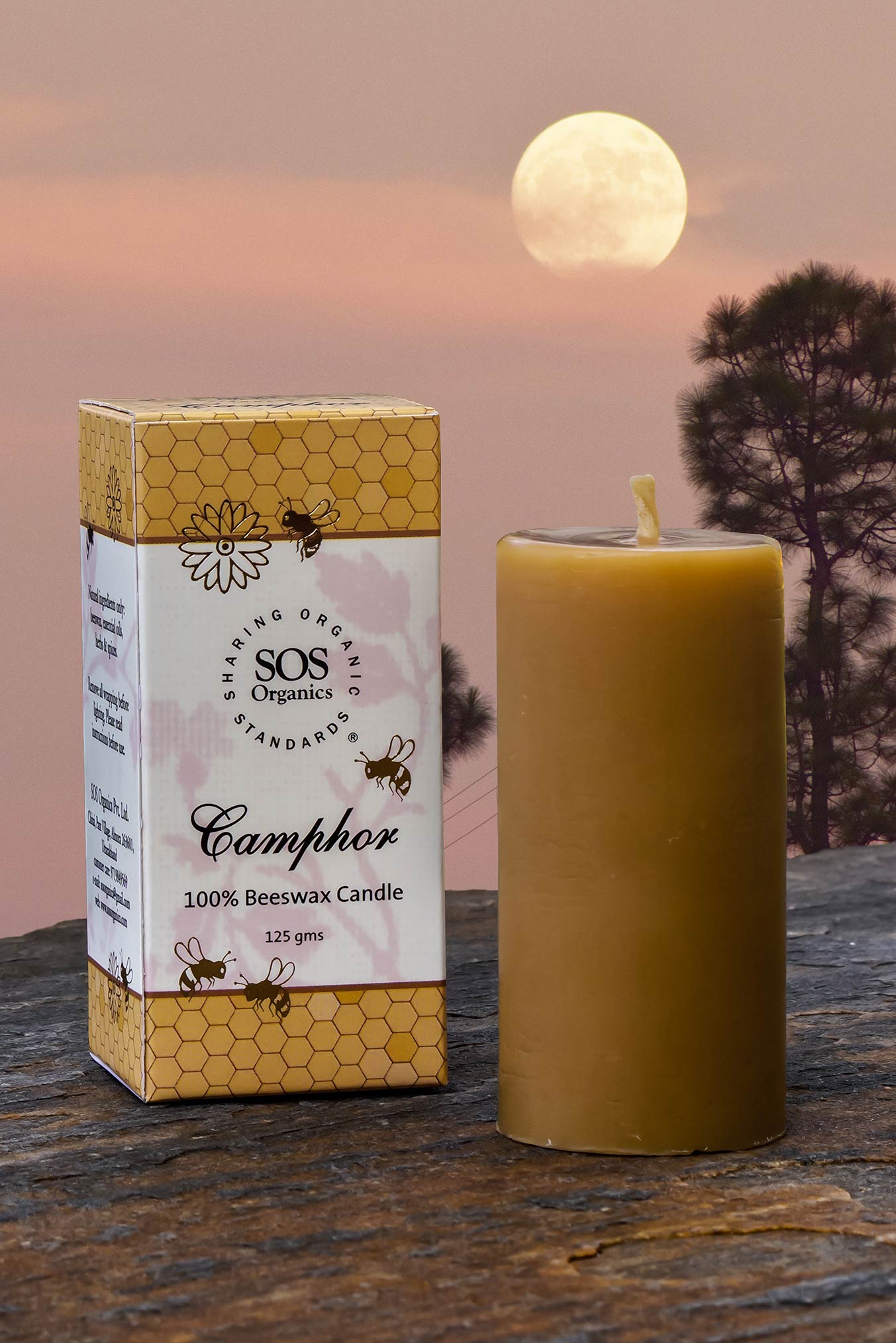 Camphor Beeswax Candle – Sos Organics – 125gm