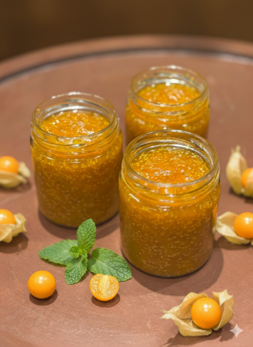 Cape Gooseberry Jam - Fresh - Vegan, Gluten Free, Refined Sugar Free - Made with Organic Ingredients - 160gm