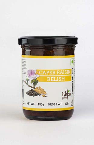 Caper Raisin Relish | No Added Colour &amp; No Added Preservatives - Ishka Farms - 250gm