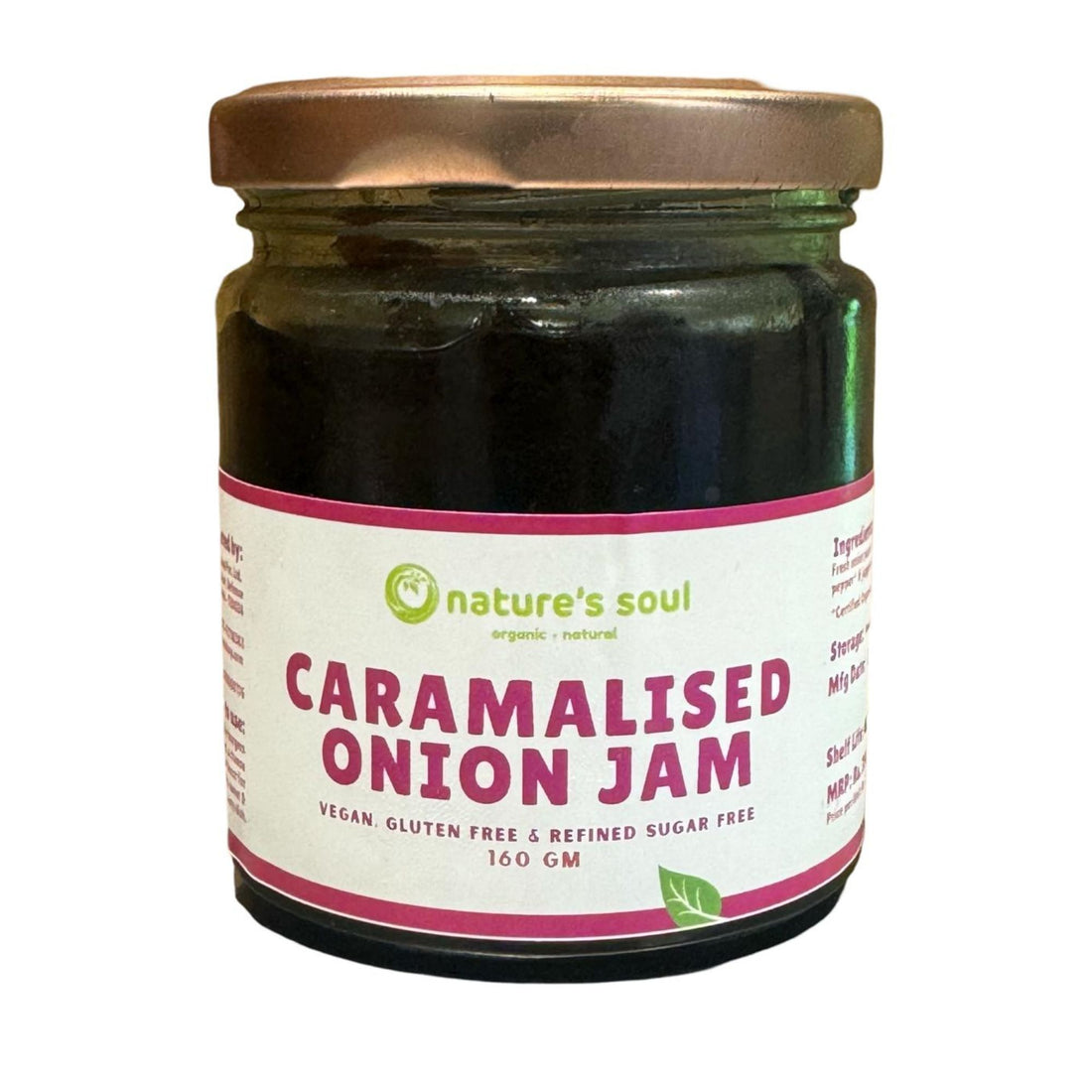 Caramalised Onion Jam - Fresh - Vegan, Gluten Free &amp;amp; Refined Sugar Free - Made with Organic Ingredients - 160gm