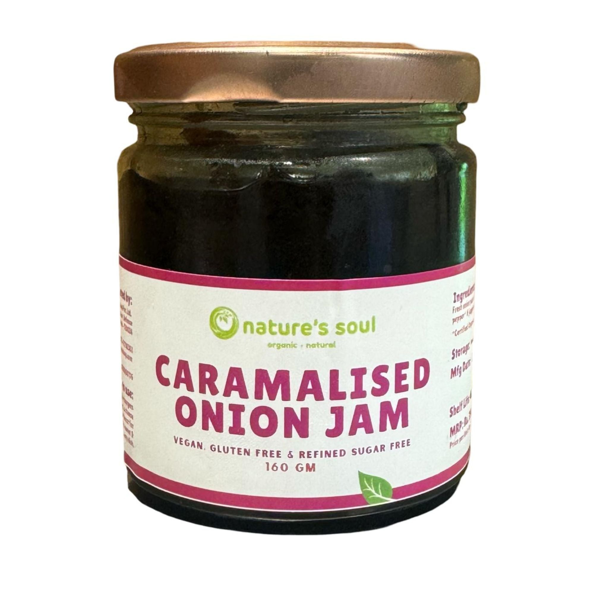 Caramalised Onion Jam - Fresh - Vegan, Gluten Free &amp;amp; Refined Sugar Free - Made with Organic Ingredients - 160gm