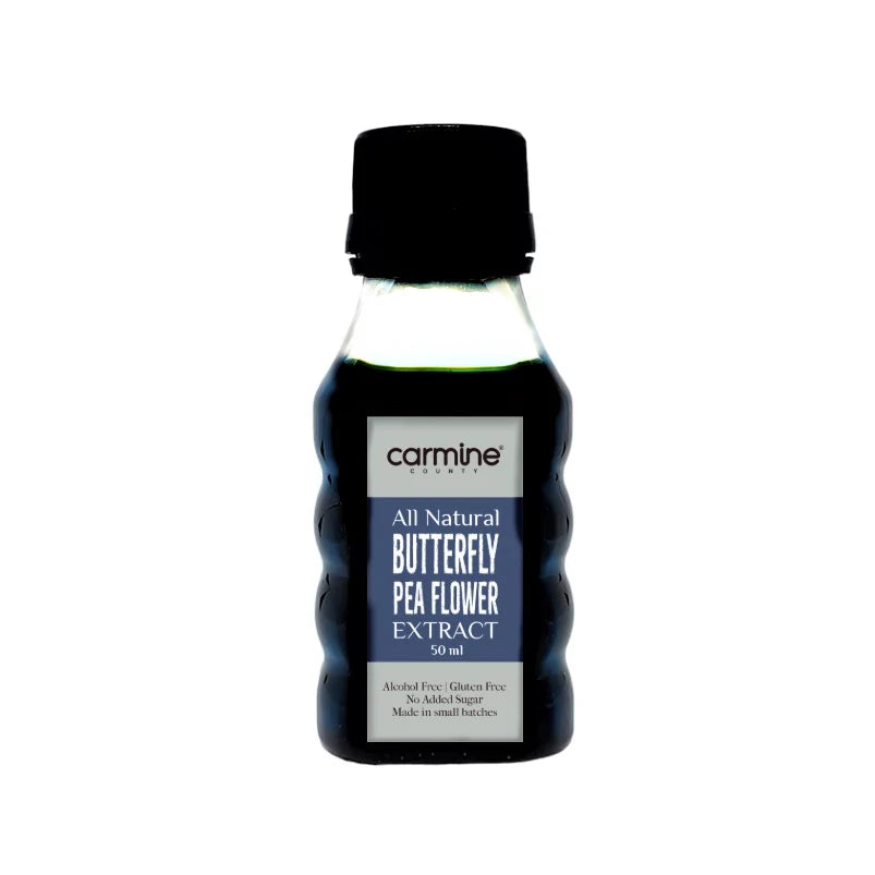 Butterfly Pea Flower Extract | All Natural – Vegan, Gluten Free, Alcohol Free, No added Sugar &amp; No Artificial Ingredients – Carmine County – 50ml