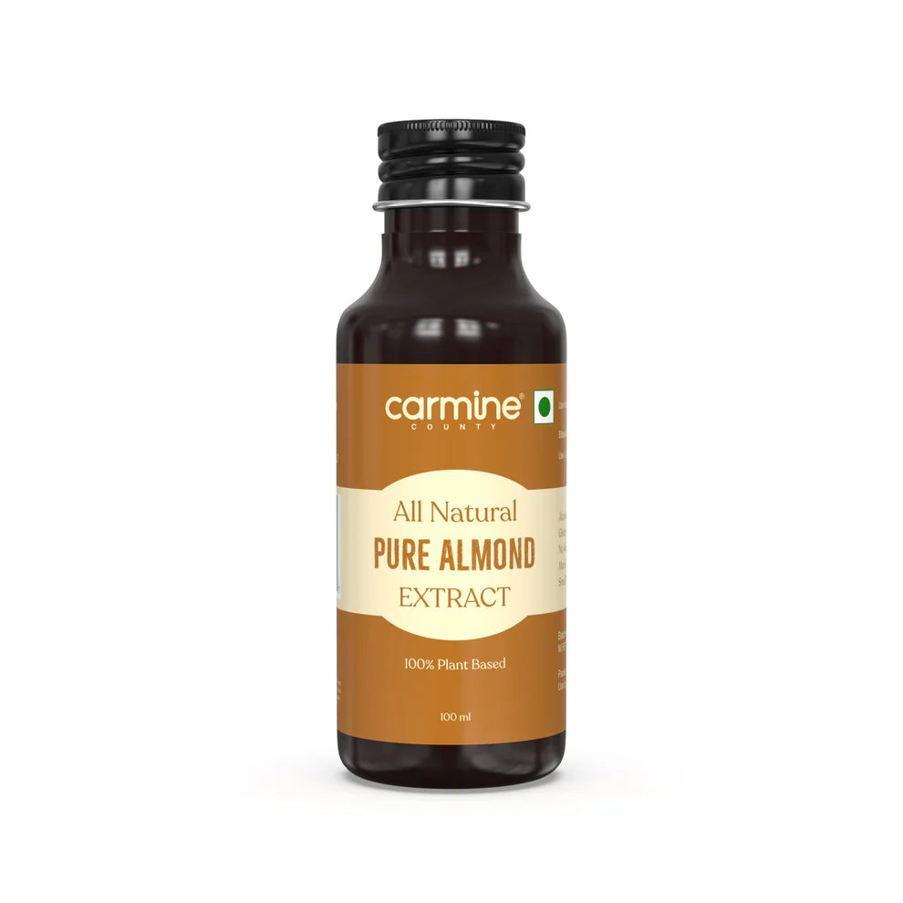 Almond Extract | Pure – All Natural – Vegan, Gluten Free, Alcohol Free, No Added Sugar &amp; No Added Preservatives – Carmine County – 100ml