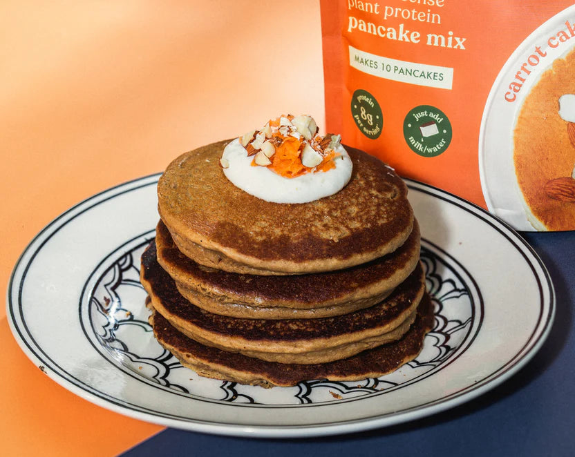 Pancake Mix | Carrot Cake - No Nonsense - Plant Protein Pancake Mix - No Palm Oil, Maida, Gums, No Refined Sugar &amp; No Artificial Flavours - Cosmix - 200gm - Makes 10 Pancakes